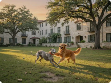 Courtyard at golden hour